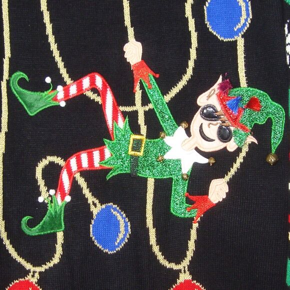 NEW! Swinging Jingle Elf Ugly Christmas Tunic Sweater by CELEBRATE TOGETHER - Picture 2 of 14